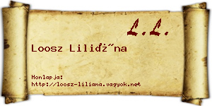 Loosz Liliána névjegykártya